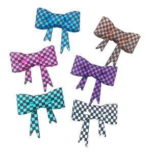 New Arrival Checker Printed Bow <strong>Beads</strong> Huge Bow <strong>Silicone</strong> Straw Topper Focal <strong>Beads</strong> Tie-dye Third Party Certified <strong>Wholesale</strong> - Product Image 1