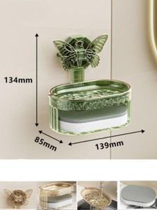 <span class=keywords><strong>Porte</strong></span>-<span class=keywords><strong>savon</strong></span> de salle de bain auto-adhésif double couche à ventouse pour montage mural <span class=keywords><strong>Porte</strong></span>-<span class=keywords><strong>savon</strong></span> de toilette en plastique - Product Image 4