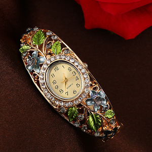 Reloj de Pulsera Floral Colorido para Mujer, Reloj de Cuarzo Analógico con Cristales, Elegante Regalo - Product Image 2