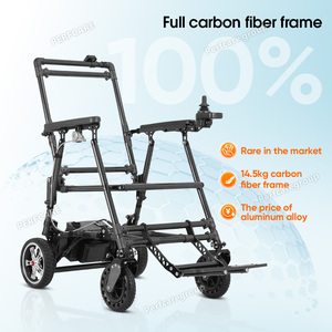 Silla de ruedas eléctrica ligera de fibra de carbono, silla de ruedas plegable para movilidad de ancianos, silla de ruedas para discapacitados con batería de 15AH - Product Image 1