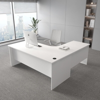 Bureau de direction moderne de luxe en forme de L pour poste de travail de bureau, durable et écologique, bureau d'ordinateur extensible