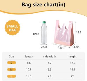 ถุงพลาสติกหัวหม่าเหิงชุน 50 แพ็ค 8.65×12.5 นิ้ว พร้อมหูหิ้ว ถุงเสื้อยืดสำหรับการขายปลีกและการจัดเก็บอาหารแบบหนาพิเศษ - Product Image 3