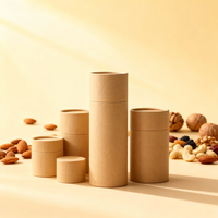Op maat gemaakte bedrukte logo eco-vriendelijke cilindrische verpakking van kraftpapier voor chocolade, suiker, gelei, thee, snoep, noten en andere voedingsmiddelen.