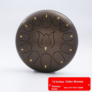 Tambor hueco 12 "13 Tone Steel Tongue Drum Instrumento de percusión Fanyin Forget Dust Drum - Product Image 4