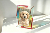 Cadre photo élégant en acrylique givré, support d'affichage personnalisé pour photos mat, décoration intérieure pour photos de famille ou d'animaux, cadeau