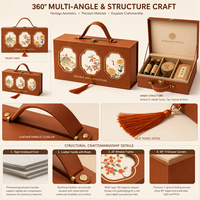 Boîte cadeau de luxe personnalisée marron pour le Double Festival du Nouveau Mois, avec poignée en cuir, emballage en carton, vente en gros, fabricant