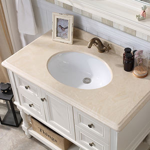 Most Affordable <strong>Ready</strong> <strong>Made</strong> Solid Wood Luxury <strong>Bathroom</strong> Cabinet With Mirror and Washbasin Design - Product Image 5