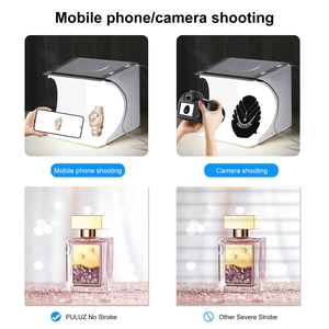 PULUZ Originale Mini Studio Fotografico Professionale 20cm, Lightbox in Acrilico PVC con 2 Pannelli LED, Pieghevole <span class=keywords><strong>e</strong></span> Portatile, 2 Sfondi Colorati - Product Image 5