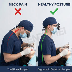 Lupas Dentales Ergo Vision con Aumento <span class=keywords><strong>de</strong></span> 6X 4X, Binoculares Prismáticos TTL con Luz LED Inalámbrica <span class=keywords><strong>de</strong></span> 5W Ajustable para Dentistas - Product Image 3