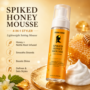 Hot New Organic 4-in-1 Light Hold Anti-Frizz Hypoallergenic Hair Styler Nourish Hydrate Add Shine Honey <b>Foaming</b> Mousse Camille - Product Image 2