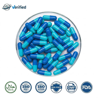 Capsules de gélatine dure vides bio fabriquées en Chine, capsules de gélatine bleue colorées pour la santé, fabrication de capsules de pilules