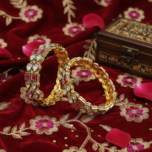 PADMAWATI Private Limited High Quality Luxury Tungsten Gold Plated Original Multi Color <b>Bangles</b> Set <b>Indian</b> Bridal Anniversary - Product Image 3
