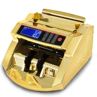 Détecteur de billets FJ2819 LCD plaqué or, machine à compter les billets UV et MG