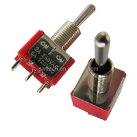Interrupteur à bascule Miniature étanche, 250V, avec bascule, en acier inoxydable, 1 pièce
