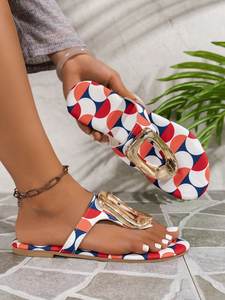 Sandalias Planas de Verano 2025 para Mujer, con Punta Abierta, Diseño Cuadrado, Plataforma, Hebilla Metálica, Antideslizantes, de Cuero y Peluche, para Exteriores - Product Image 6