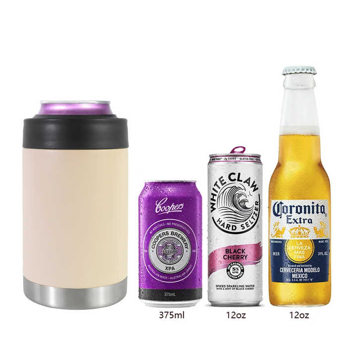 Standard Can Cooler 12oz for Beer, Soda, Sparkling Water, Drinks, Insulated Stainless Steel Holder for Regular Cans