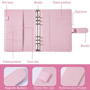 Wholesale Loose Leaf Pu Leather 6 Ring <b>Budget</b> <b>Binder</b> Planner 100 Envelope Savings Challenge A5 <b>Budget</b> <b>Binder</b> - Product Image 3