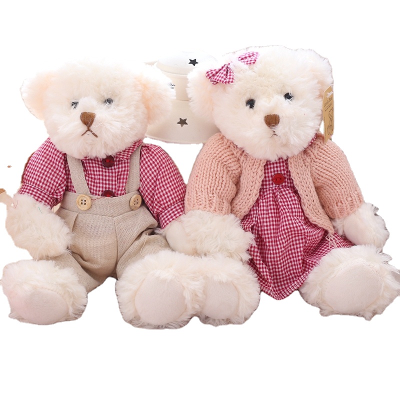 Wholesale 8 Inch Kawaii Teddy Bear Couple Soft Plush Stuffed