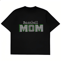 Transfer Rhinestone Motif Baseball Mom Baru dari Pabrik, Hot-fix, untuk Kaos
