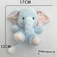 Porte-clés en peluche éléphant gris CHIQUE en coton PP pour sac à dos et sac à main d'enfants | Jouets TYL