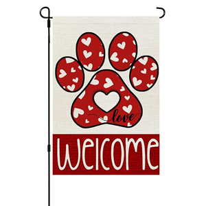 Usine Directe Valentine's Yard Décorations Métallique Rose Sublimation Jardin Drapeau <span class=keywords><strong>Fanion</strong></span> Style - Product Image 1