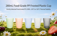 Gobelet réutilisable en PP givré de 280 ml, verre à eau en plastique empilable, gobelets de fête pour jus, cola, café, bière, incassables