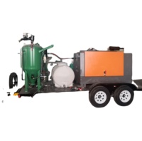 Machine de sablage mobile sans poussière DB800 montée sur remorque avec compresseur d'air diesel pour le nettoyage sur site