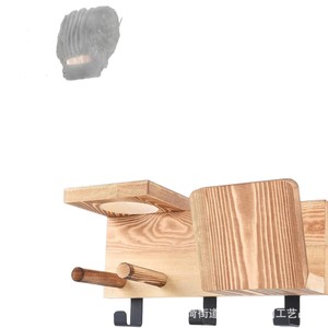 Wooden <b>Wall</b> <b>Mounted</b> <b>Shelf</b> Rectangle Storage Tray With Ball Support For Home Bedroom Use Metal Construction - Product Image 5