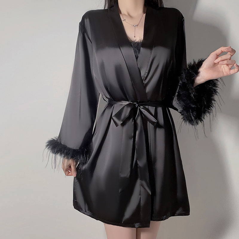 Black-1pcs robe