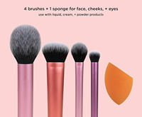 Ensemble de pinceaux de maquillage professionnels de luxe haut de gamme, marque personnalisable, manche long, forme plate, poils personnalisables, 4/6 pièces