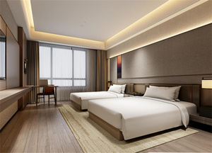 ชุดแผงเตียงและหัวเตียงขนาดเตียงคู่และขนาดคิงไซส์ชุดห้องนอนวัสดุไม้ MDF สำหรับโรงแรมราคาประหยัด - Product Image 3