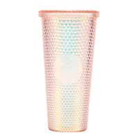Gobelet isotherme en plastique à double paroi avec LED en forme de diamant - Tasse réutilisable pour adultes, résistante à l'eau bouillante et étanche