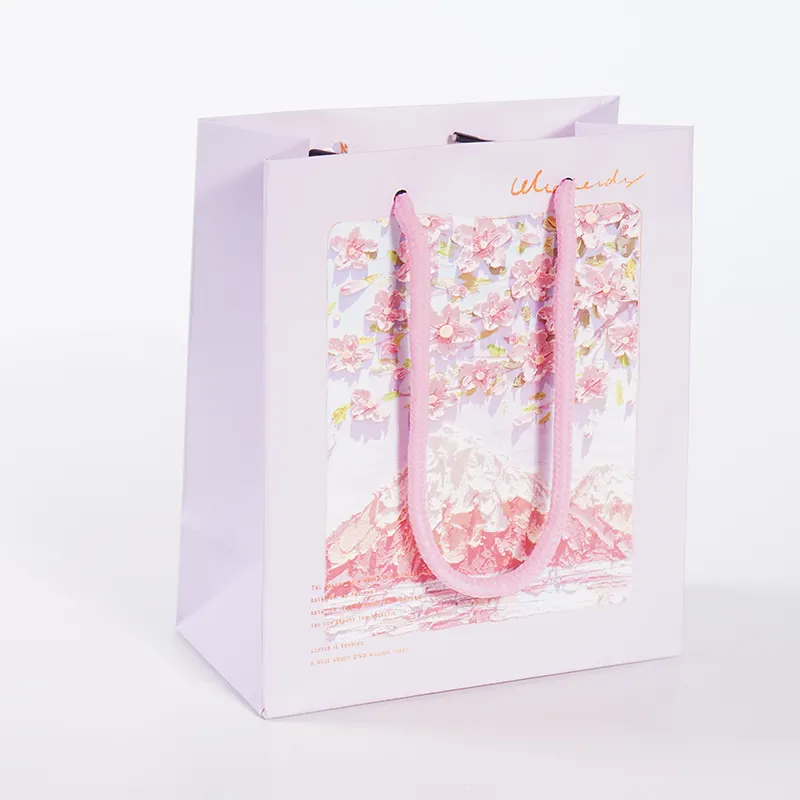 Розовая Подарочная сумка для одежды с логотипом на заказ