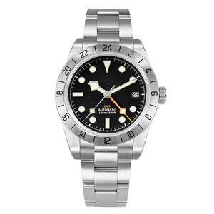 Nuevo Reloj Mecánico Automático GMT de Lujo con Cristal de Zafiro, Bisel de Acero Inoxidable, Revestimiento Superluminoso, para Hombre, 10 ATM - Product Image 3