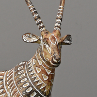 Figurines Totemiques Africaines en Bois Sculpté à la Main, Animaux (Mouton, Antilope) pour Décoration Intérieure – Exportateurs Indiens