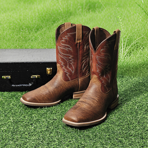 Chính hãng da của người đàn ông cao bồi khởi động khởi động phương Tây Goodyear Welt ngón chân vuông tùy chỉnh chất lượng cao mắt cá chân khởi động giày làm việc - Product Image 2