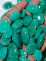 Pierre précieuse naturelle Amazonite Cabochon de formes variées pour la fabrication de bijoux, calibrée, en vrac, taille libre, provenant des mines du Pérou