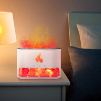 Humidificateur à ultrasons 250 ml en pierre de cristal, diffuseur d'huiles essentielles, cadeau de Noël, purificateur d'air à effet flamme
