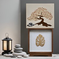Boîte de présentation en plastique écologique classique faite à la main avec porte en verre pour œuvres d'art 3D, décoration de mariage et de maison