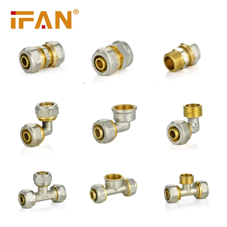 IFAN High Quality PEX Brass Fitting Compression Copper Pipe Fitting Brass For Water Plumbing