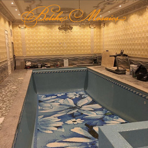 Sang trọng phong cách nhà hồ bơi mô hình gạch lát sàn khảm thanh lịch hiện đại óng ánh đặc trưng bức tường cho bên ngoài bức tường nội thất - Product Image 4