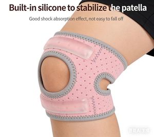 Nueva Correa Rotuliana Transpirable de Doble Canal con Tela <span class=keywords><strong>OK</strong></span> y Doble Silicona, Soporte Ajustable para Rodilla - Product Image 5