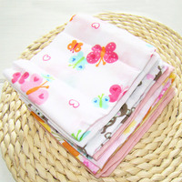 Vêtements pour enfants en pur coton tissé, serviettes de bain et serviettes à main pour bébé à imprimé animal, serviette à salive pour nouveau-né