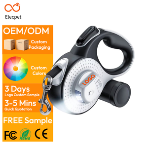 Verstellbare Automatische Einziehbare Hundeleine mit Eigenem Logo, Hellem LED-Taschenlampenlicht und Kotbeutelspender-Halter, Haustierleine - Product Image 1