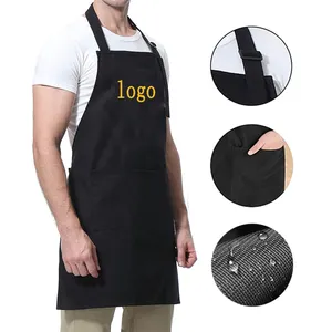 Polyester custom barista wasserdichte arbeits logo kaffee chef frauen küche schürze