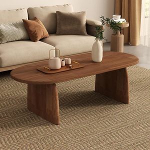 Nordic solid wood home living room coffee <b>table</b>, oval tea <b>table</b>, low wooden <b>table</b>, rectangular coffee <b>table</b> for <b>small</b> apartments - Product Image 1