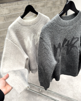 Pull-over en maille brossée épaisse, teint en fil, doux et moelleux, style décontracté, coupe ample, avec découpes, pour l'hiver
