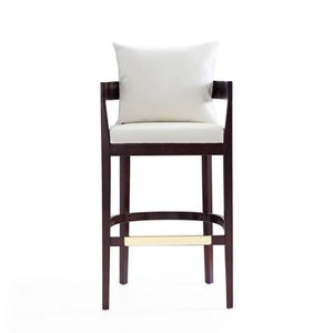 Fábrica al por mayor Moderno marco de madera maciza tela cojín <span class=keywords><strong>bar</strong></span> taburete cafetería <span class=keywords><strong>bar</strong></span> silla sólida Mostrador de madera taburete silla alta - Product Image 5