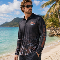 Maillots de pêche personnalisés directement de l'usine en Australie, UPF 50+, chemise de pêche à manches longues sublimée pour homme, uniforme d'équipe de bateau
