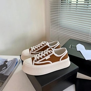 Zapatillas de plataforma de lona con cordones, diseño de dientes de sierra verticales, estilo casual, para mujer, novedad 2026 - Product Image 1